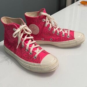 Bold + iconic Converse "My Story" high tops in hot pink Women's‎ 6.5 / Men's 4.5
